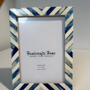 Blue and White Chevron Photo Frame